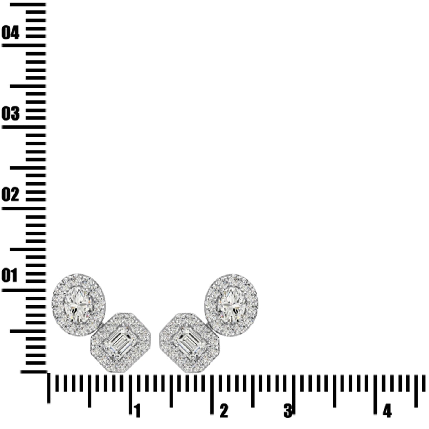 14K White Gold Diamond 7/8 Ct.Tw Fashion Earrings
