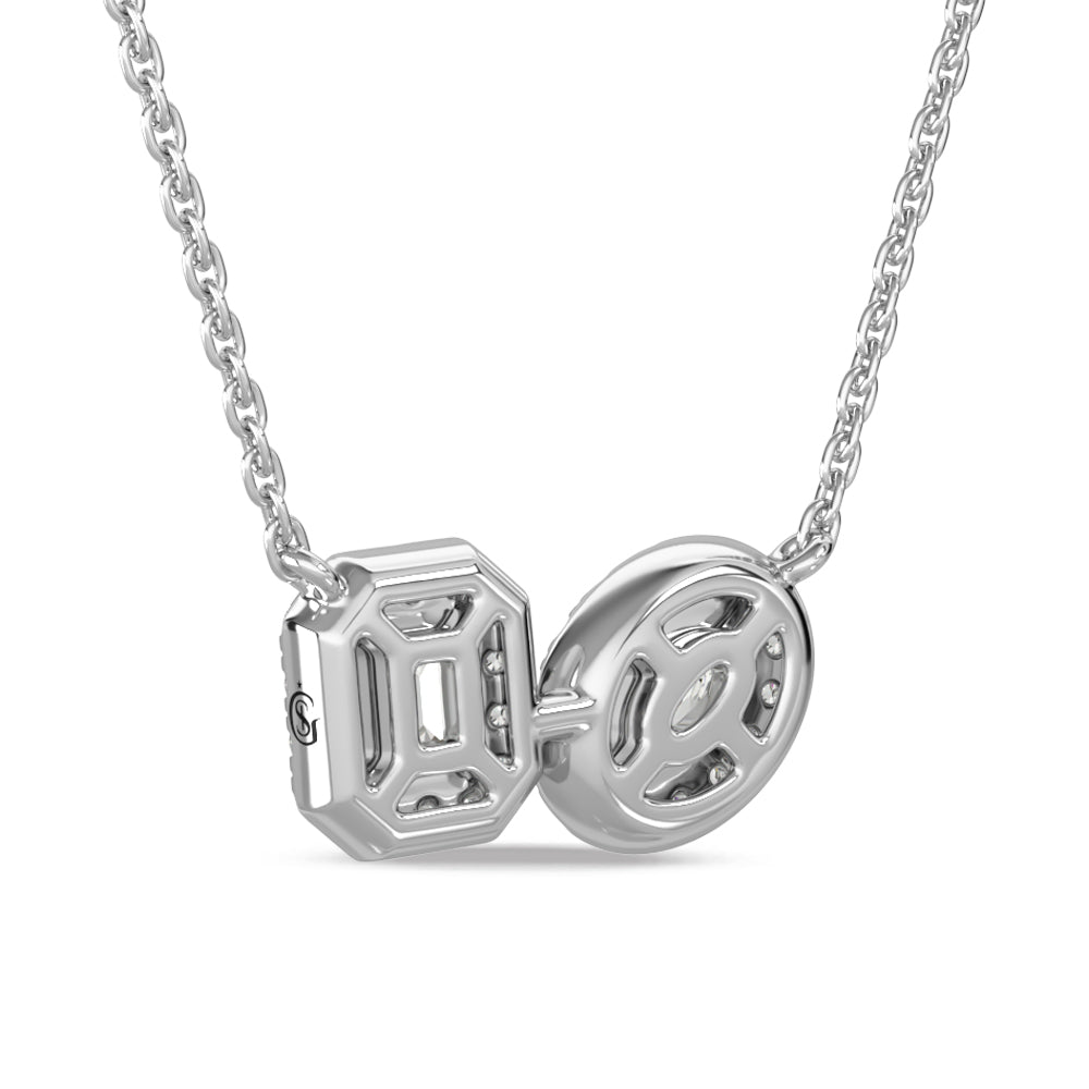 14K White Gold Diamond 5/8 Ct.Tw Fashion Necklace