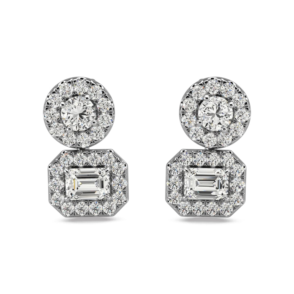 14K White Gold Diamond 3/4 Ct.Tw Fashion Earrings