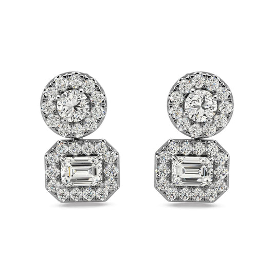 14K White Gold Diamond 3/4 Ct.Tw Fashion Earrings