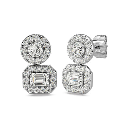 14K White Gold Diamond 3/4 Ct.Tw Fashion Earrings