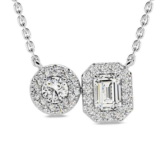 14K White Gold Diamond 1/2 Ct.Tw Fashion Necklace