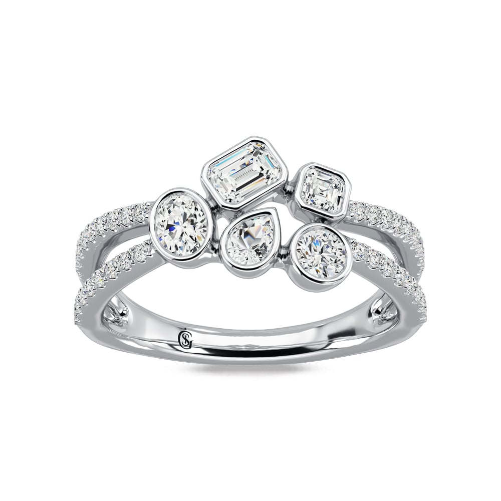 14K Two Tone Diamond 7/8 Ct.Tw Fashion Ring