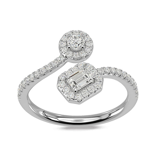 14K White Gold Diamond 5/8 Ct.Tw Fashion Ring