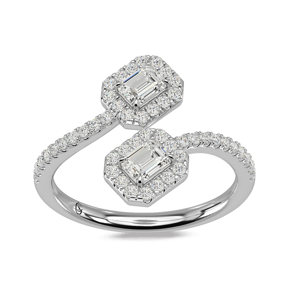 14K White Gold Diamond 7/8 Ct.Tw Fashion Ring