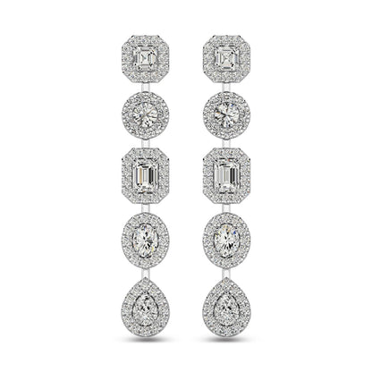 14K White Gold Diamond 2 1/5 Ct.Tw Fashion Earrings