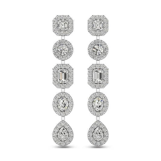 14K White Gold Diamond 2 1/5 Ct.Tw Fashion Earrings