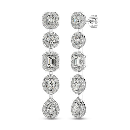 14K White Gold Diamond 2 1/5 Ct.Tw Fashion Earrings