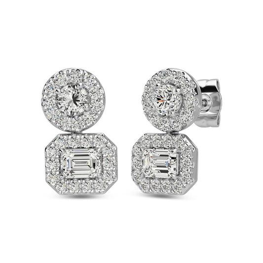 14K White Gold Diamond 3/4 Ct.Tw Fashion Earrings