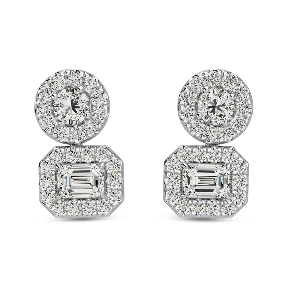14K White Gold Diamond 3/4 Ct.Tw Fashion Earrings