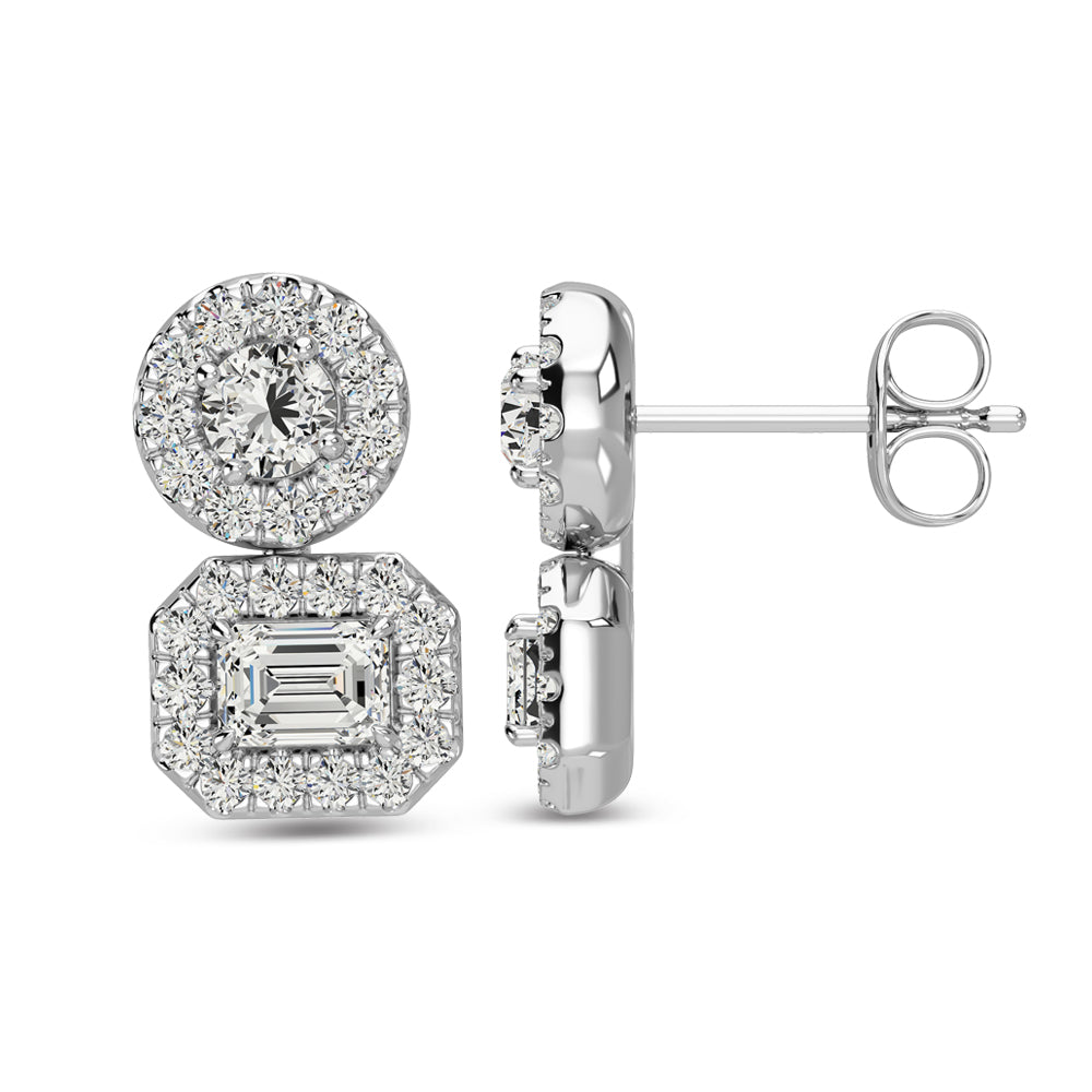 14K White Gold Diamond 3/4 Ct.Tw Fashion Earrings