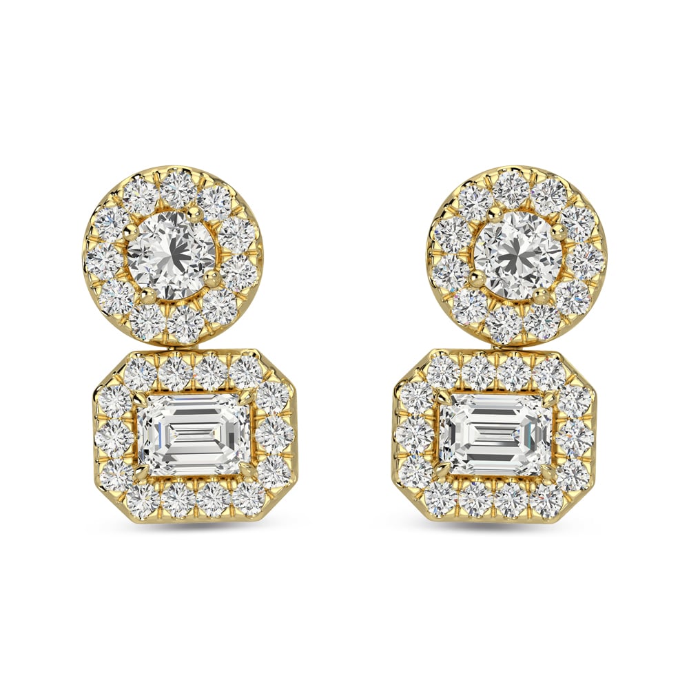 14K Yellow Gold Diamond 3/4 Ct.Tw Fashion Earrings