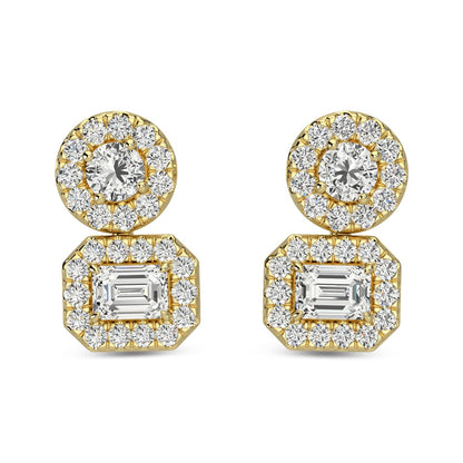 14K Yellow Gold Diamond 3/4 Ct.Tw Fashion Earrings