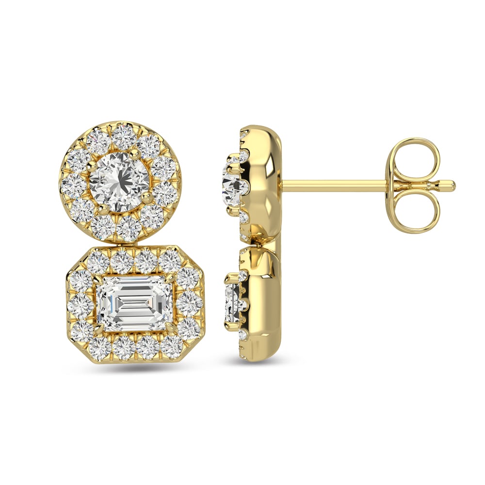 14K Yellow Gold Diamond 3/4 Ct.Tw Fashion Earrings