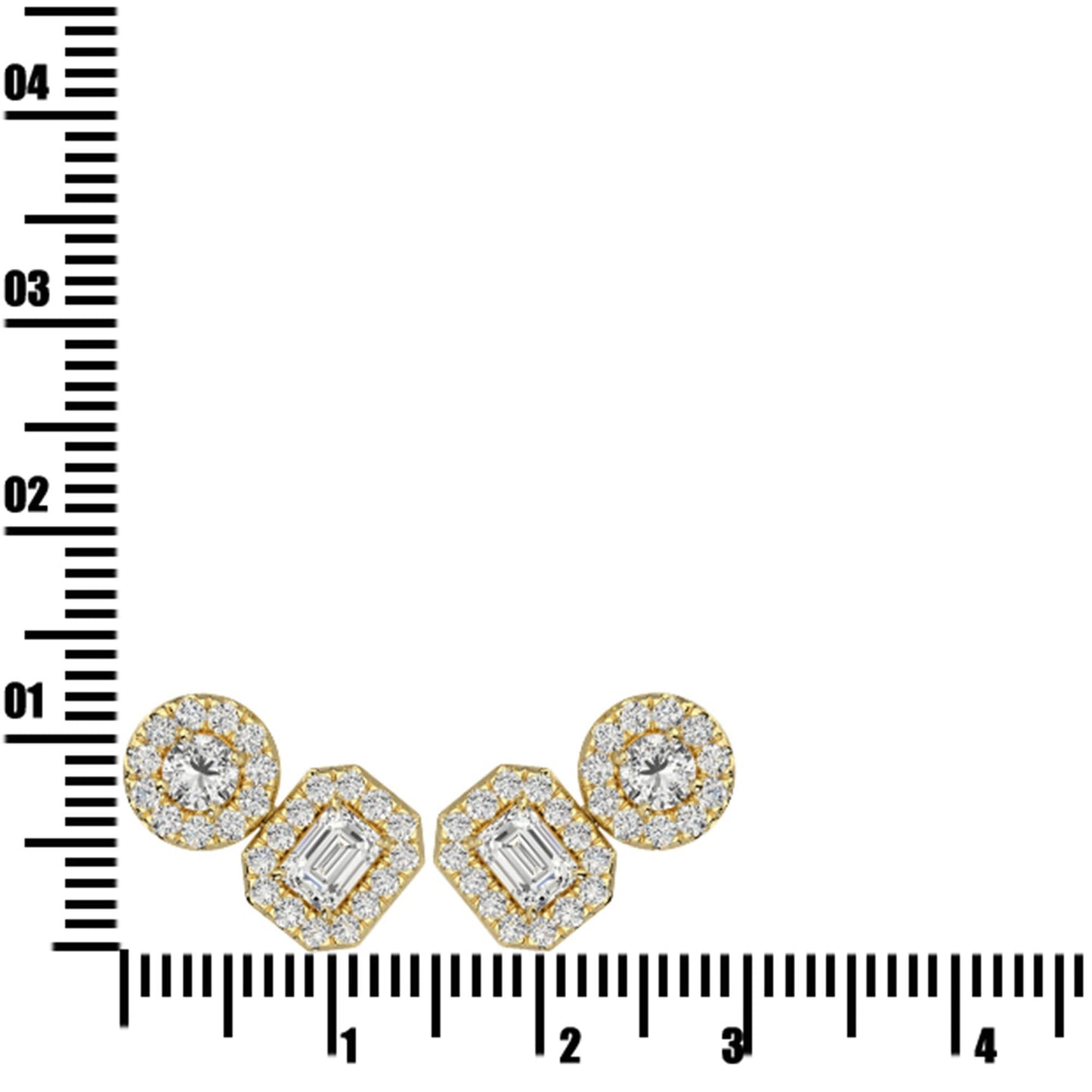 14K Yellow Gold Diamond 3/4 Ct.Tw Fashion Earrings