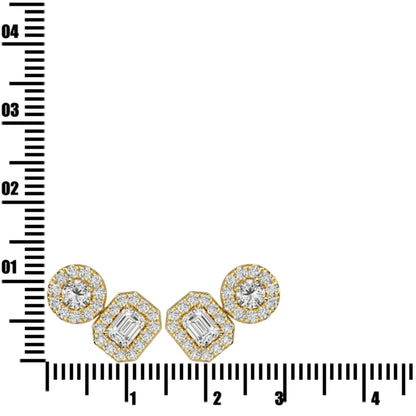 14K Yellow Gold Diamond 3/4 Ct.Tw Fashion Earrings