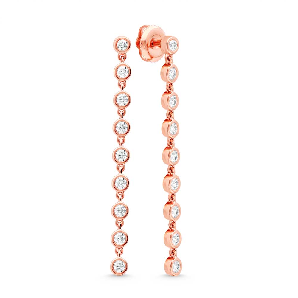 14K Rose Gold Diamond 1/2 Ct.Tw Fashion Earrings