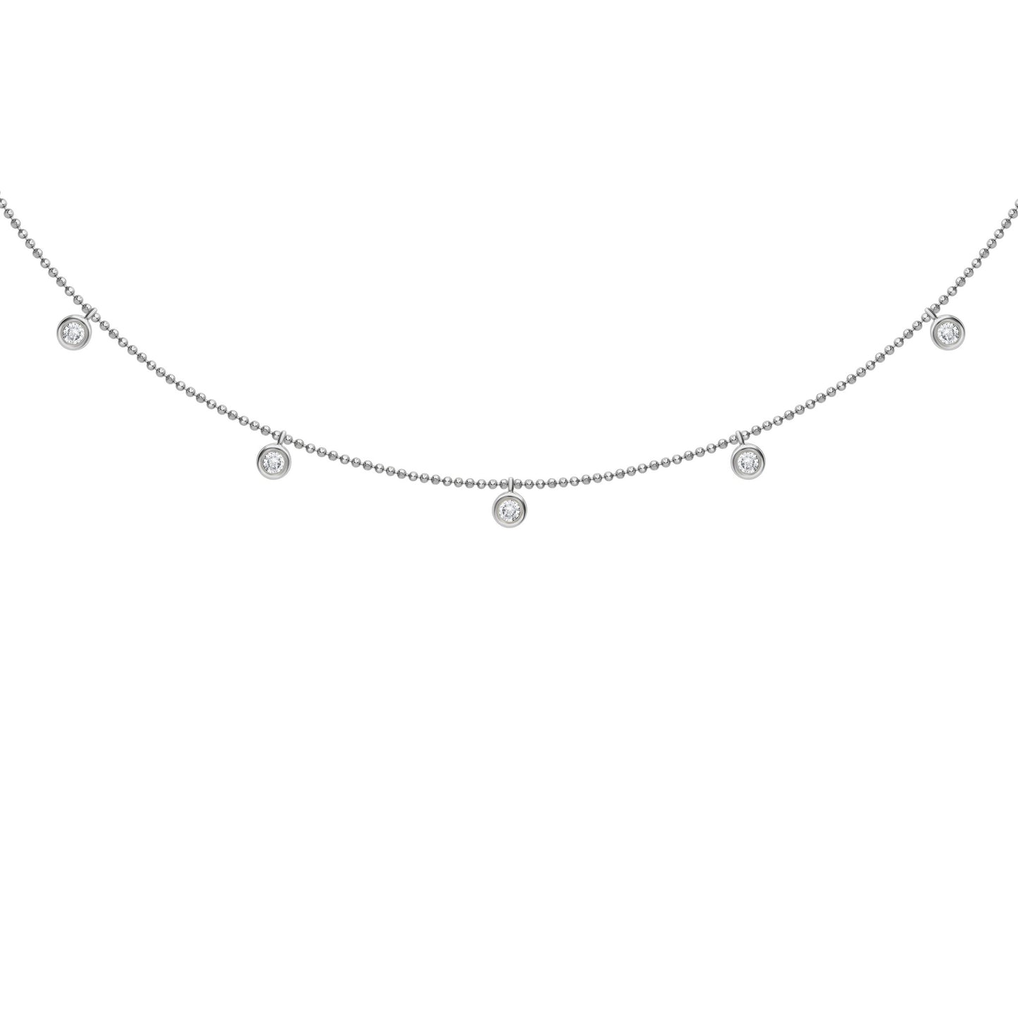 14K White Gold Diamond 1/2 Ct.Tw Fashion Necklace