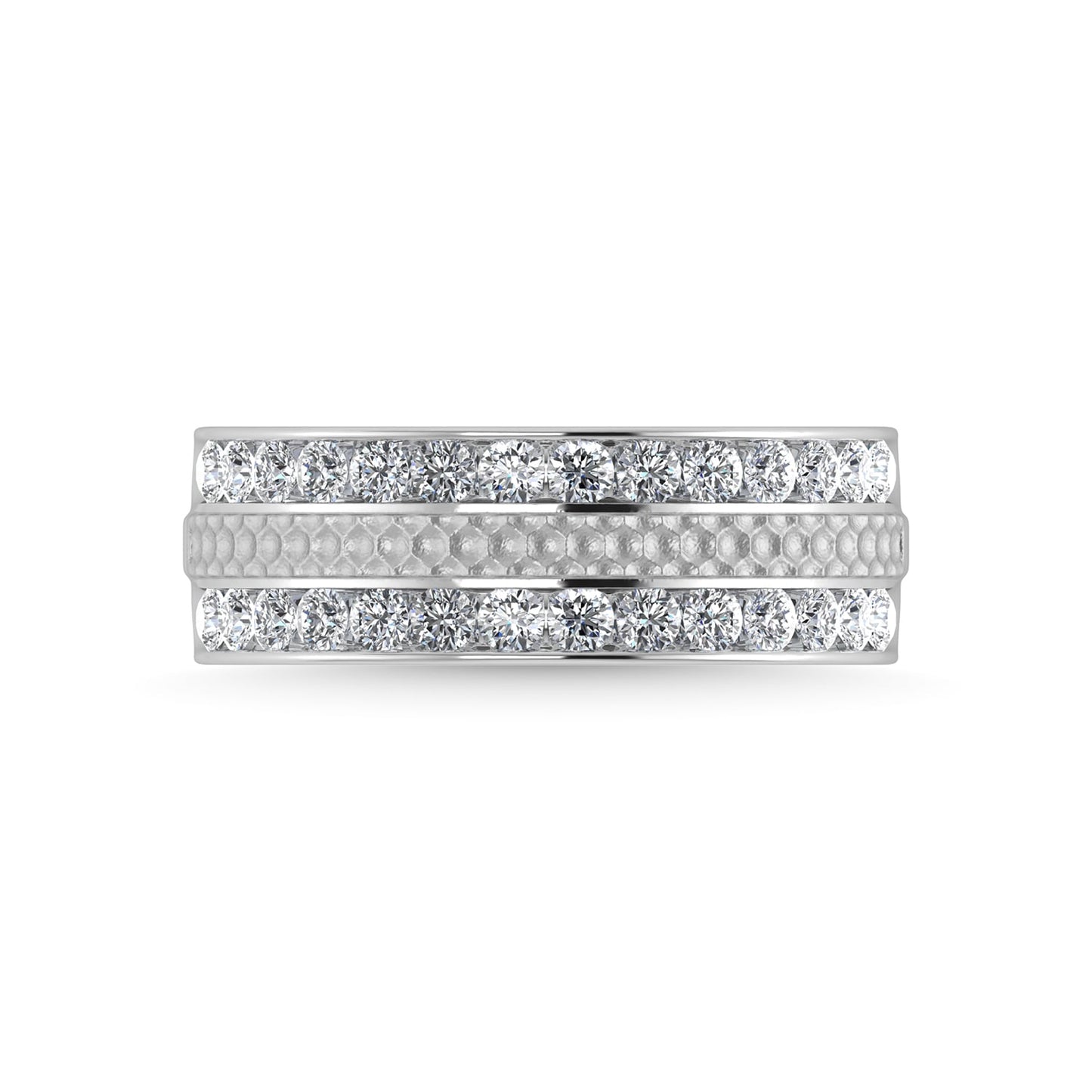 14K White Gold Diamond 1 Ct.Tw. With Men?s Machine Band