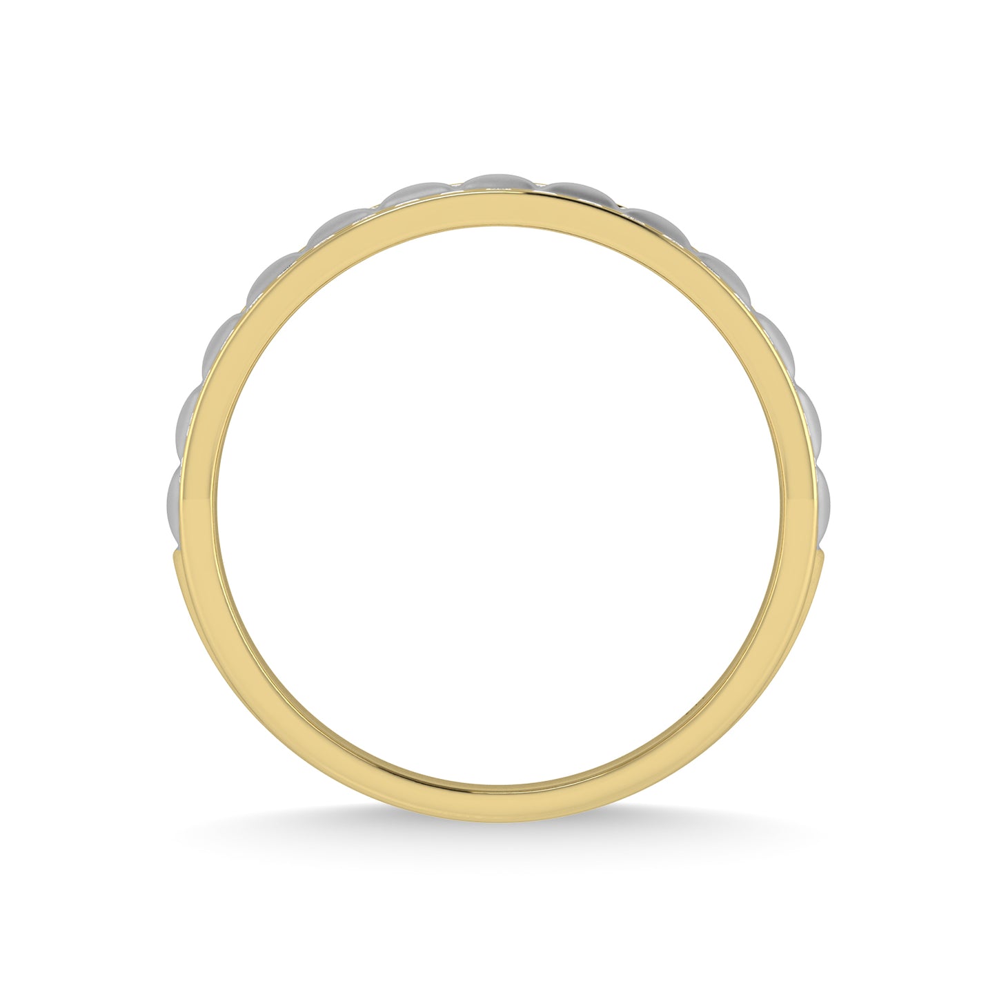 14K Yellow Gold Diamond 1/2 Ct.Tw. With White Rhodium Men?s Machine Band