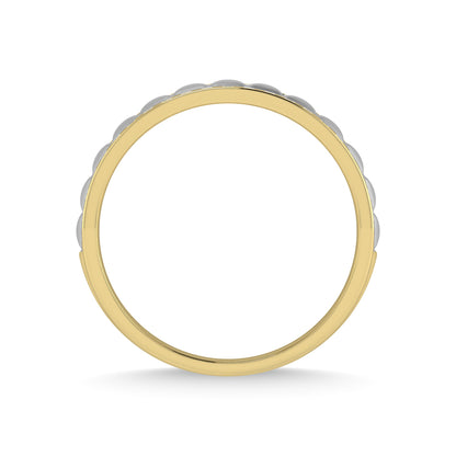 14K Yellow Gold Diamond 1/2 Ct.Tw. With White Rhodium Men?s Machine Band