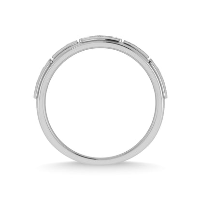 14K White Gold Diamond 5/8 Ct.Tw. Men?s Machine Band