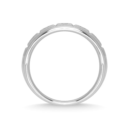 14K White Gold Diamond 1/2 Ct.Tw. Men?s Machine Band