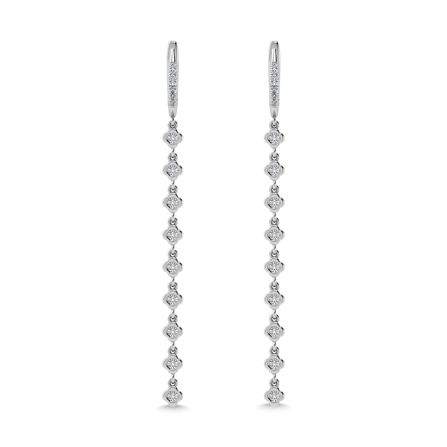14K White Gold Diamond 5/8 Ct.Tw. Dangle Earrings