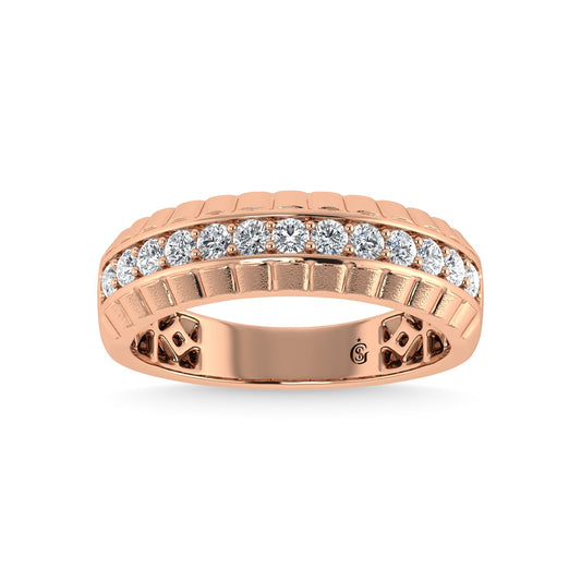 14K Rose Gold Diamond 1/2 Ct.Tw. Men?s Band