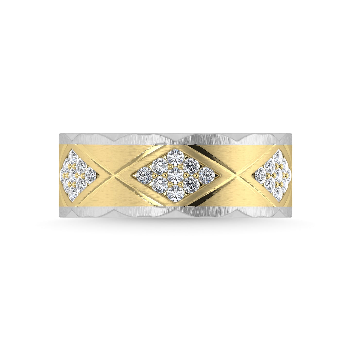 14K Yellow Gold Diamond 1/2 Ct.Tw. Men?s Machine Band