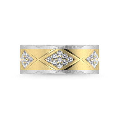 14K Yellow Gold Diamond 1/2 Ct.Tw. Men?s Machine Band