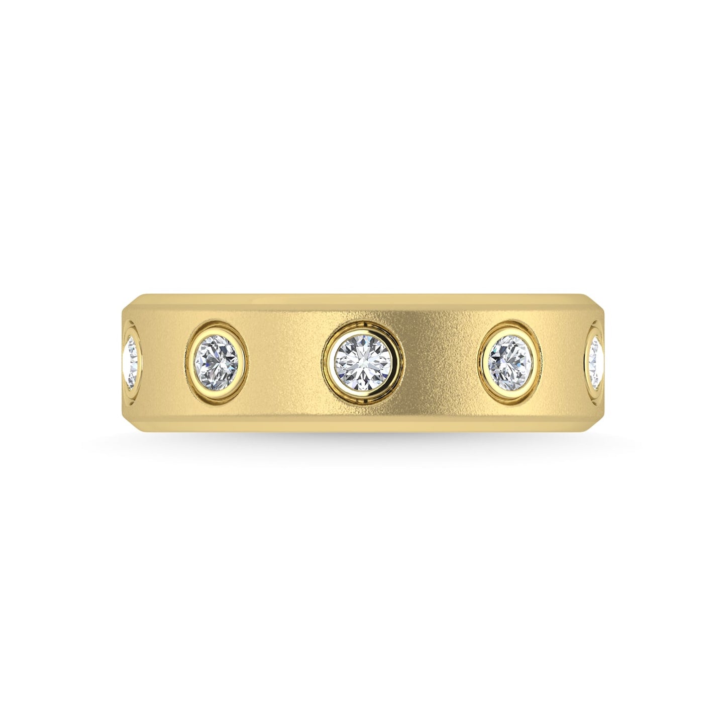 14K Yellow Gold Diamond 3/8 Ct.Tw. Men?s Machine Band