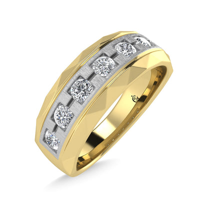 14K Two Tone Diamond 1/2 Ct.Tw. Men?s Machine Fusion Band