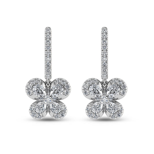 14K White Gold Diamond 1 5/8 Ct.Tw. Fashion Earrings