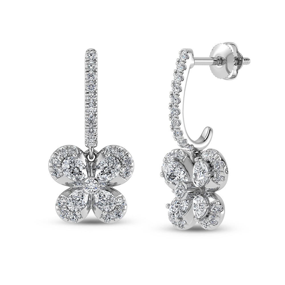 14K White Gold Diamond 1 5/8 Ct.Tw. Fashion Earrings