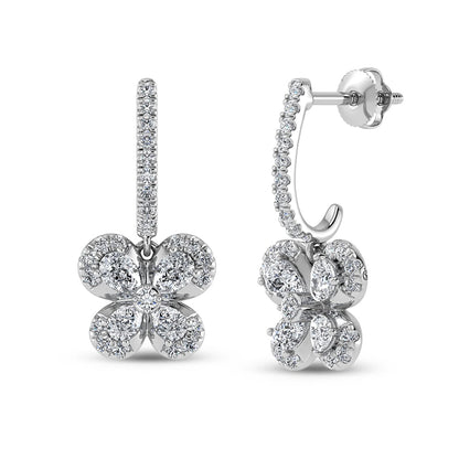 14K White Gold Diamond 1 5/8 Ct.Tw. Fashion Earrings