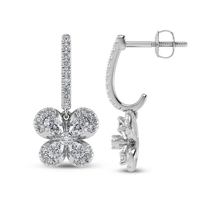 14K White Gold Diamond 1 5/8 Ct.Tw. Fashion Earrings