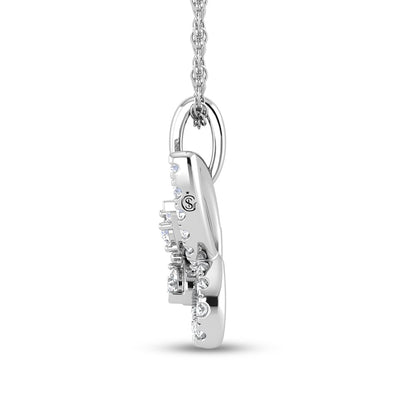 14K White Gold Diamond 3/8 Ct.Tw. Butterfly Pendant