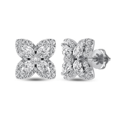 14K White Gold Diamond 1 1/6 Ct.Tw. Fashion Earrings