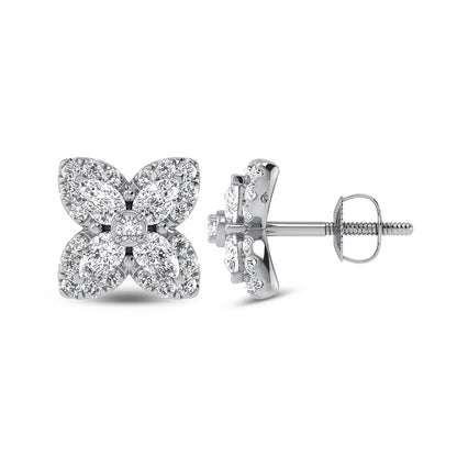 14K White Gold Diamond 1 1/6 Ct.Tw. Fashion Earrings