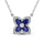 14K White Gold Diamond 7/8 Ct.Tw. & Blue Sapphire Fashion Necklace
