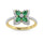14K Yellow Gold Diamond 7/8 Ct.Tw. & Emerald Fashion Ring