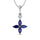 14K White Gold Diamond 1 1/4 Ct.Tw. & Blue Sapphire Fashion Pendant
