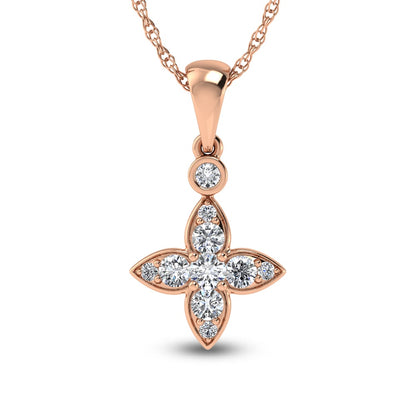 14K Rose Gold Diamond 1/2 Ct.Tw. & Ruby Fashion Ring