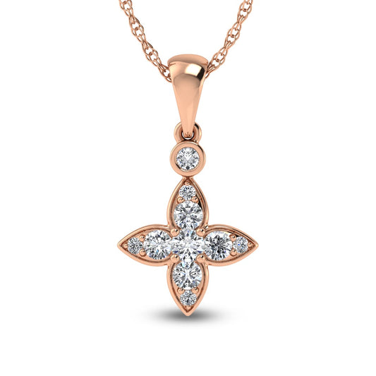 14K Rose Gold Diamond 1/2 Ct.Tw. & Ruby Fashion Ring