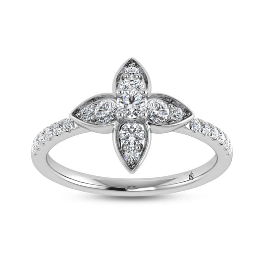 14K White Gold Diamond 5/8 Ct.Tw. Fashion Ring
