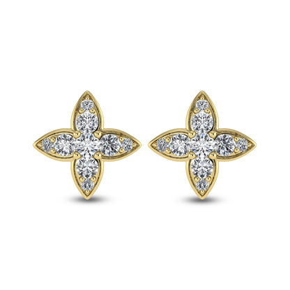 14K Yellow Gold Diamond 3/4 Ct.Tw. Fashion Earrings