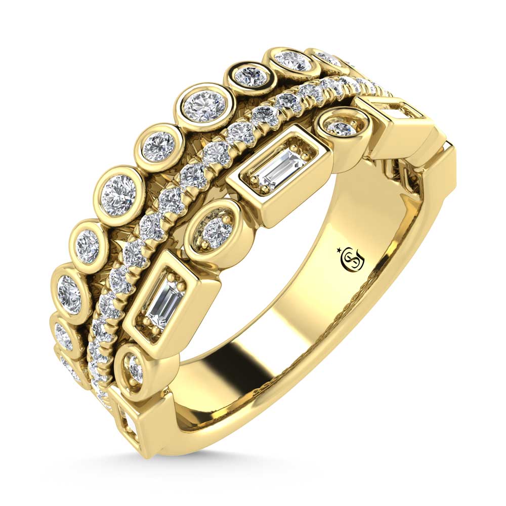 14K Yellow Gold Diamond 1/2 Ct.Tw. Fashion Ring