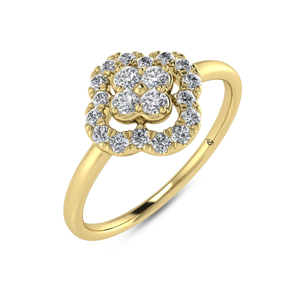 14K Yellow Gold Diamond 1/5 Ct.Tw. Fashion Ring