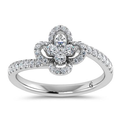 14K White Gold Diamond 3/8 Ct.Tw. Fashion Ring